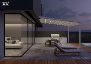 Pergola Linea Tol led di sera